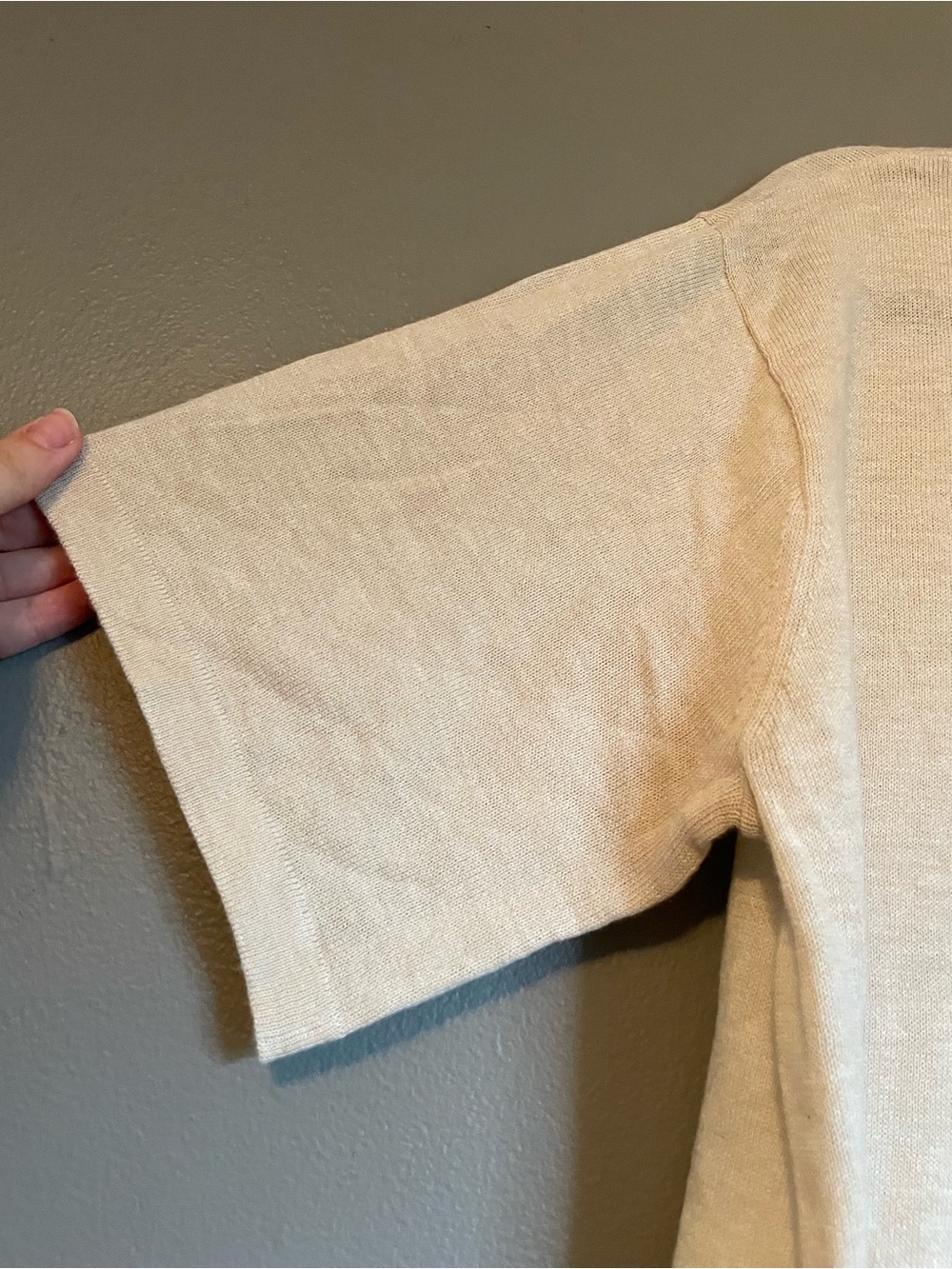 New Halogen Sz Medium Cream Women’s Short Sleeve Lightweight Pocket Blouse Top! - Picture 2 of 8